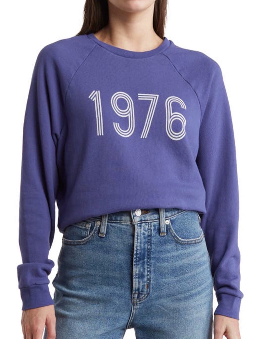Marine Layer Blue Loopback Crewneck Sweatshirt